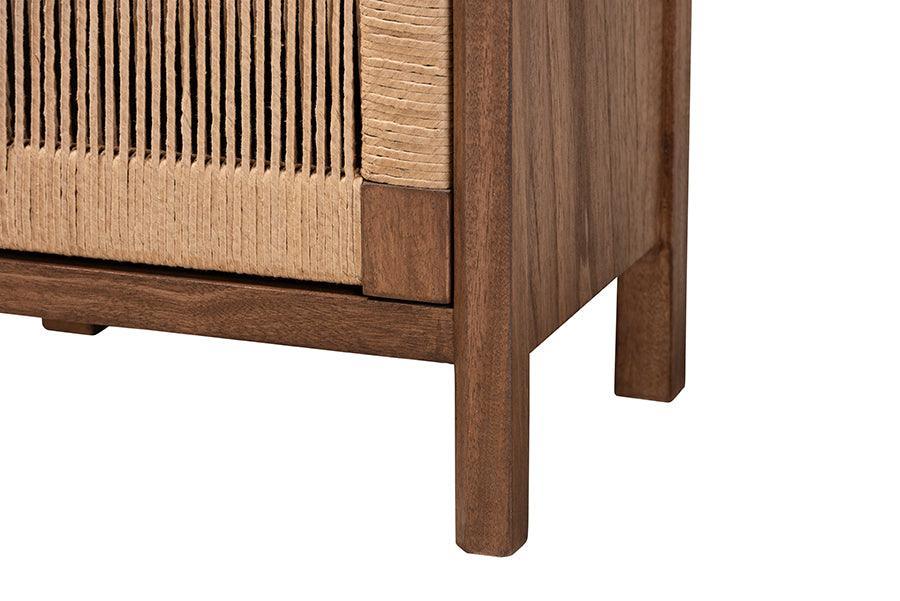 bali & pari Holitz Modern Bohemian Walnut Brown Finished Bayur Wood Nightstand FredCo