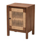 bali & pari Holitz Modern Bohemian Walnut Brown Finished Bayur Wood Nightstand FredCo