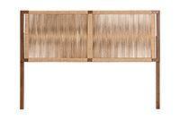 bali & pari Holitz Modern Bohemian Walnut Brown Finished Bayur Wood Queen Size Headboard FredCo