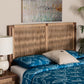 bali & pari Holitz Modern Bohemian Walnut Brown Finished Bayur Wood Queen Size Headboard FredCo