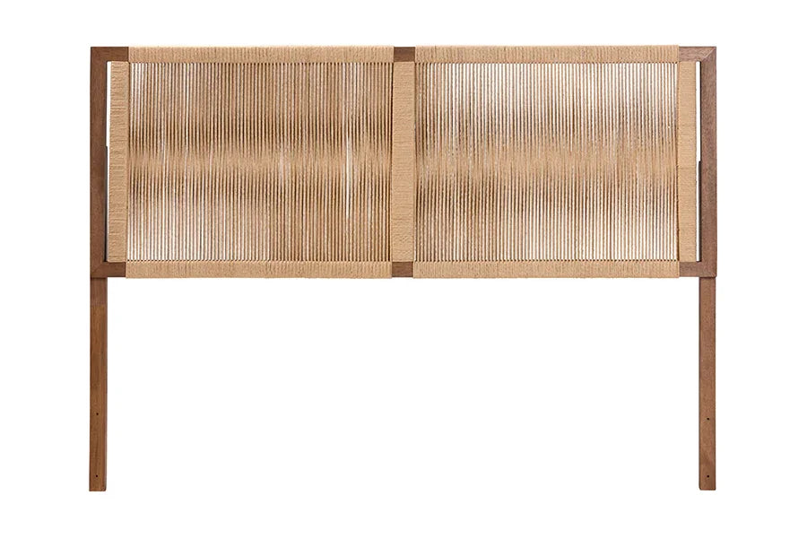 bali & pari Holitz Natural Rope Woven Headboard - Mountable Bed Backboard with Bayur Wood Frame, Modern Boho Accent for Bedroom Decor, King FredCo