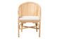 bali & pari Hollis Natural Rattan Barrel Chair with Cushion - Handcrafted Accent Armchair with Laminated Rattan Pole Back, Coastal Boho Seating for Living Room or Bedroom FredCo