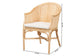 bali & pari Hollis Natural Rattan Barrel Chair with Cushion - Handcrafted Accent Armchair with Laminated Rattan Pole Back, Coastal Boho Seating for Living Room or Bedroom FredCo