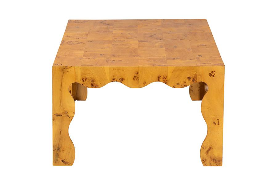 bali & pari Huxley Modern and Contemporary Natural Real Burl Wood Coffee Table FredCo