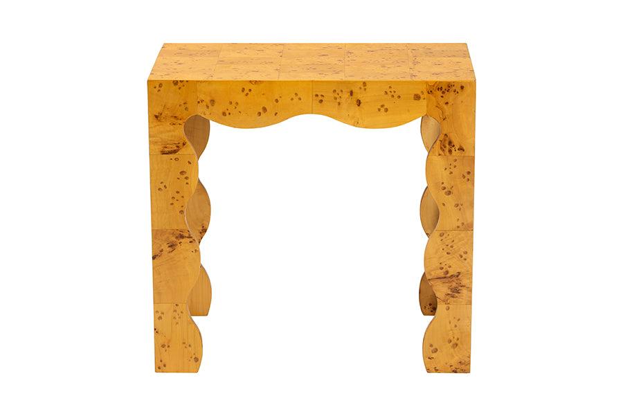 bali & pari Huxley Modern and Contemporary Natural Real Burl Wood End Table FredCo