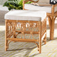bali & pari Ibiza Modern bohemian Natural Brown Rattan Footstool FredCo