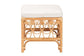 bali & pari Ibiza Modern bohemian Natural Brown Rattan Footstool FredCo