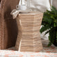 bali & pari Idana Bohemian Woven Grasscloth Hourglass End Table FredCo
