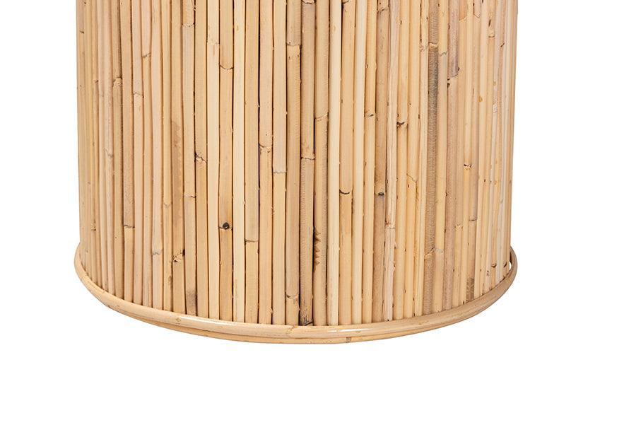 bali & pari Iryna Modern Bohemian Natural Rattan Console Table FredCo