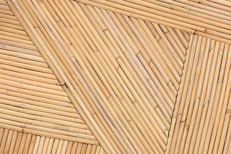bali & pari Iryna Modern Bohemian Natural Rattan End Table FredCo