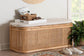 bali & pari Ishana Bohemian Natural Rattan Storage Bench FredCo