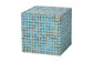 bali & pari Janella Bohemian Sky Blue Coconut Shell and Acacia Wood End Table FredCo