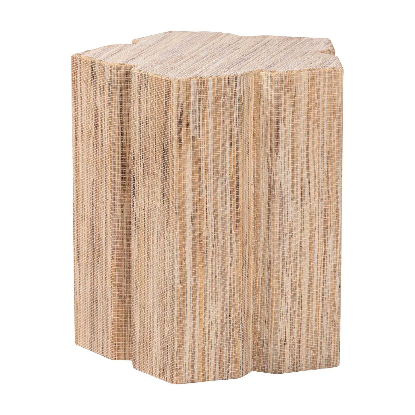 bali & pari Janeth Bohemian Woven Grasscloth End Table FredCo