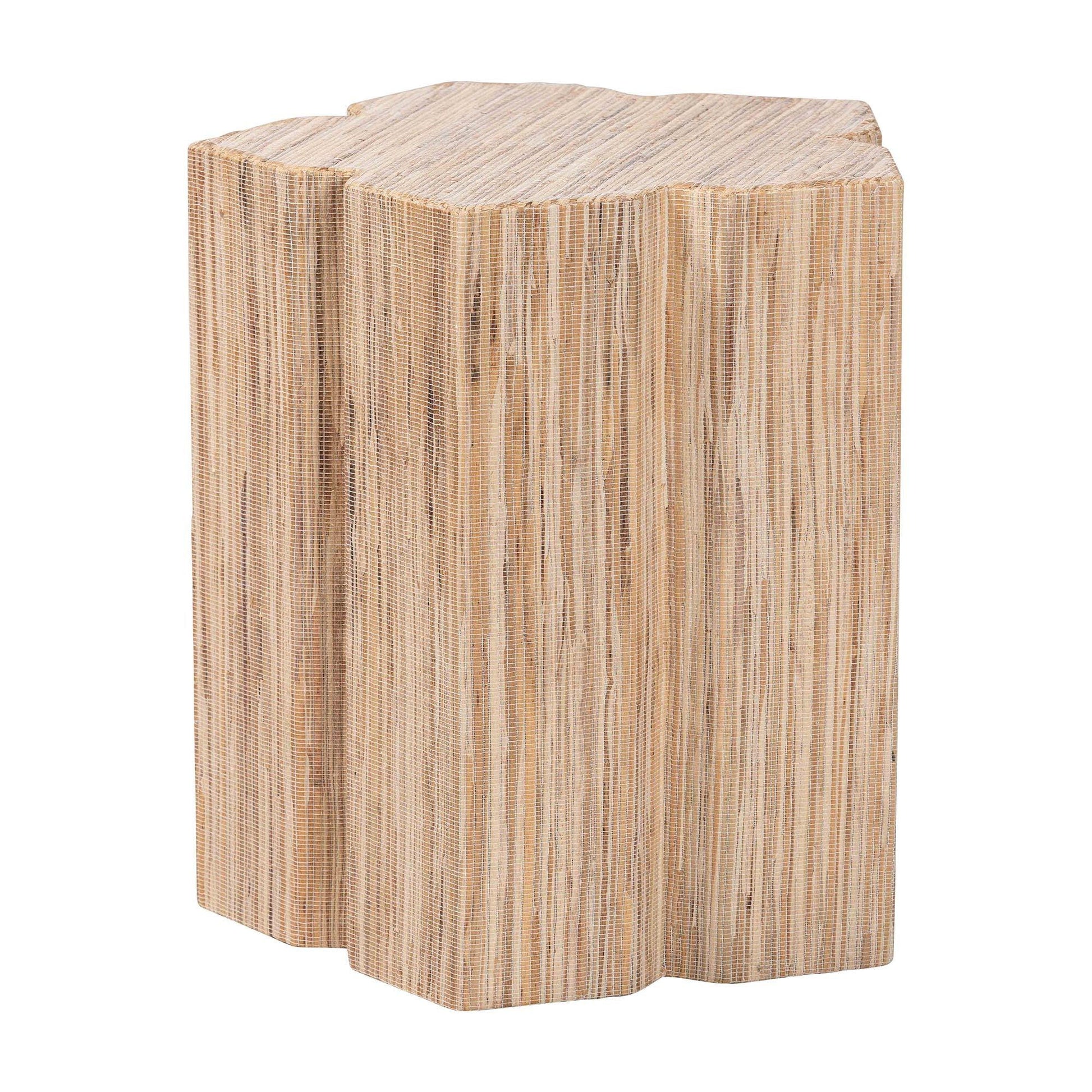 bali & pari Janeth Bohemian Woven Grasscloth End Table FredCo