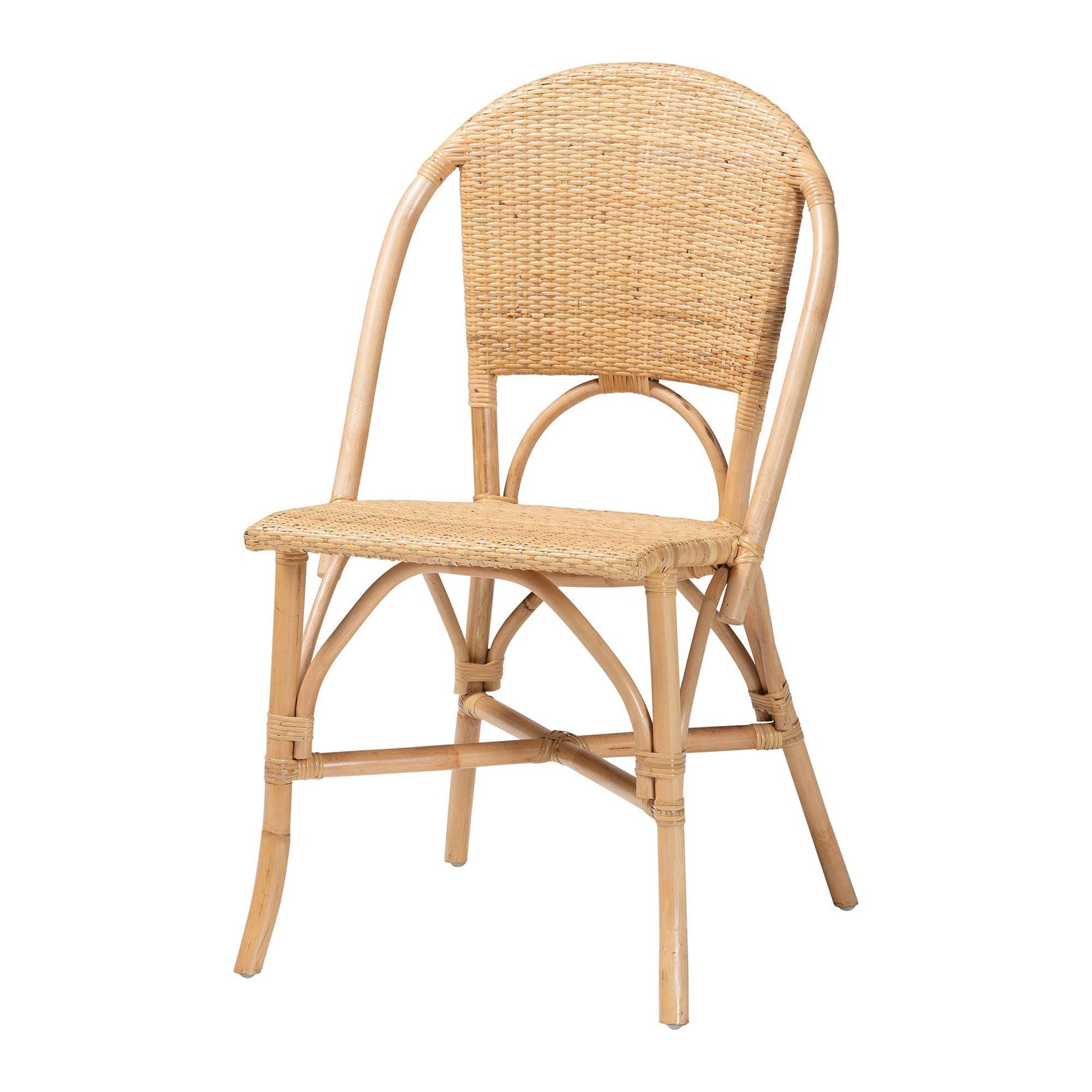 bali & pari Jaylyn Bohemian Natural Rattan Dining Chair FredCo
