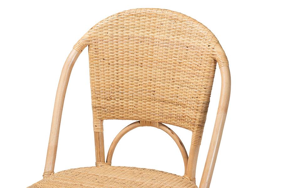 bali & pari Jaylyn Bohemian Natural Rattan Dining Chair FredCo