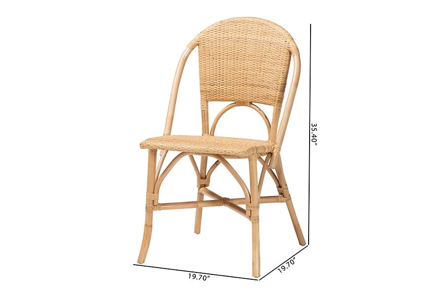 bali & pari Jaylyn Bohemian Natural Rattan Dining Chair FredCo