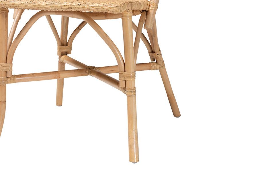 bali & pari Jaylyn Bohemian Natural Rattan Dining Chair FredCo
