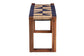 bali & pari Jerilyn Modern Bohemian Two-Tone Navy Blue and Natura Brown Seagrass and Acacia Wood Accent Bench FredCo