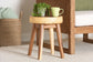 bali & pari Jia Suar Wood End Table - Handcrafted Side Table with Live Edge Round Top and Tapered Legs, Rustic Boho Accent Furniture for Living Room, Bedroom, or Patio FredCo
