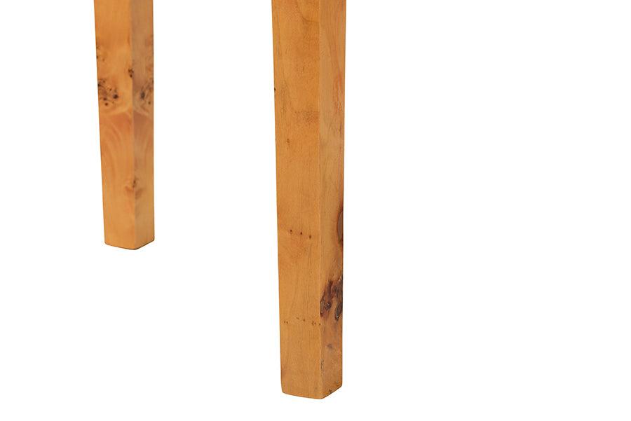 bali & pari Jihan Modern and Contemporary Natural Real Burl Wood Half-Moon Console Table FredCo