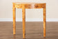 bali & pari Jihan Modern and Contemporary Natural Real Burl Wood Half-Moon Console Table FredCo
