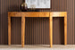 bali & pari Jihan Modern and Contemporary Natural Real Burl Wood Half-Moon Large Console Table FredCo