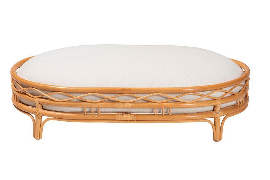 bali & pari Jovia Bohemian Honey Rattan Pet Bed FredCo