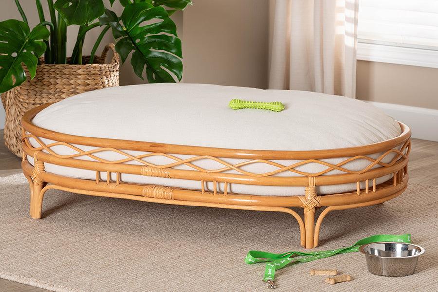 bali & pari Jovia Bohemian Honey Rattan Pet Bed FredCo