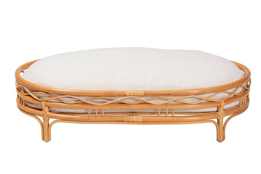 bali & pari Jovia Bohemian Honey Rattan Pet Bed FredCo