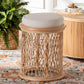 bali & pari Junius Bohemian Natural Rattan Ottoman Footstool FredCo