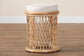 bali & pari Junius Bohemian Natural Rattan Ottoman Footstool FredCo