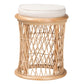 bali & pari Junius Bohemian Natural Rattan Ottoman Footstool FredCo