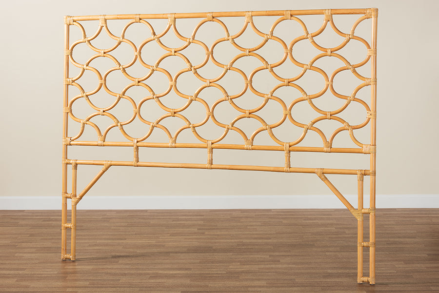 bali & pari Kalcya Bohemian Natural Rattan King Size Standalone Headboard FredCo