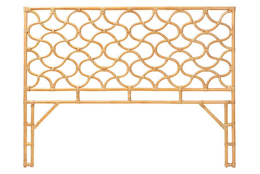 bali & pari Kalcya Bohemian Natural Rattan King Size Standalone Headboard FredCo