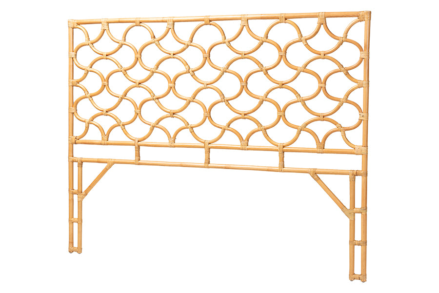 bali & pari Kalcya Bohemian Natural Rattan King Size Standalone Headboard FredCo