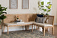 bali & pari Kalimantan Bohemian Light Honey Rattan 2-Piece Banquette Set FredCo