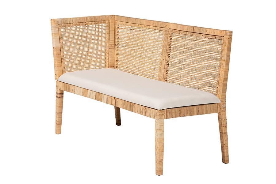 bali & pari Kalimantan Bohemian Light Honey Rattan 2-Piece Banquette Set FredCo