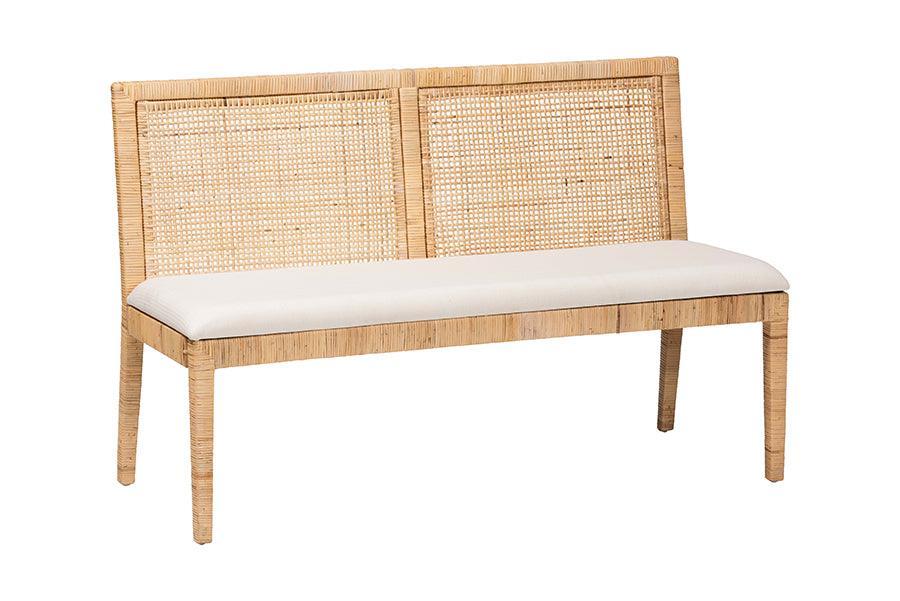 bali & pari Kalimantan Bohemian Light Honey Rattan 3-Piece Dining Nook Set FredCo