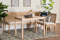 bali & pari Kalimantan Bohemian Light Honey Rattan 3-Piece Dining Nook Set FredCo