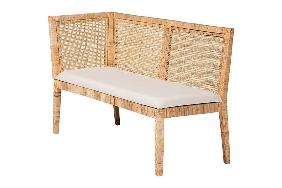 bali & pari Kalimantan Bohemian Light Honey Rattan 3-Piece Dining Nook Set FredCo