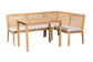 bali & pari Kalimantan Bohemian Light Honey Rattan 3-Piece Dining Nook Set FredCo