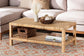 bali & pari Kalimantan Bohemian Light Honey Rattan and Mahogany Wood Rectangle Coffee Table FredCo