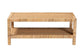 bali & pari Kalimantan Bohemian Light Honey Rattan and Mahogany Wood Rectangle Coffee Table FredCo