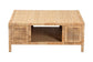 bali & pari Kalimantan Bohemian Light Honey Rattan and Mahogany Wood Square Coffee Table FredCo