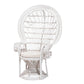 bali & pari Kallima Modern Bohemian White Natural Rattan Peacock Chair FredCo
