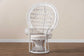 bali & pari Kallima Modern Bohemian White Natural Rattan Peacock Chair FredCo