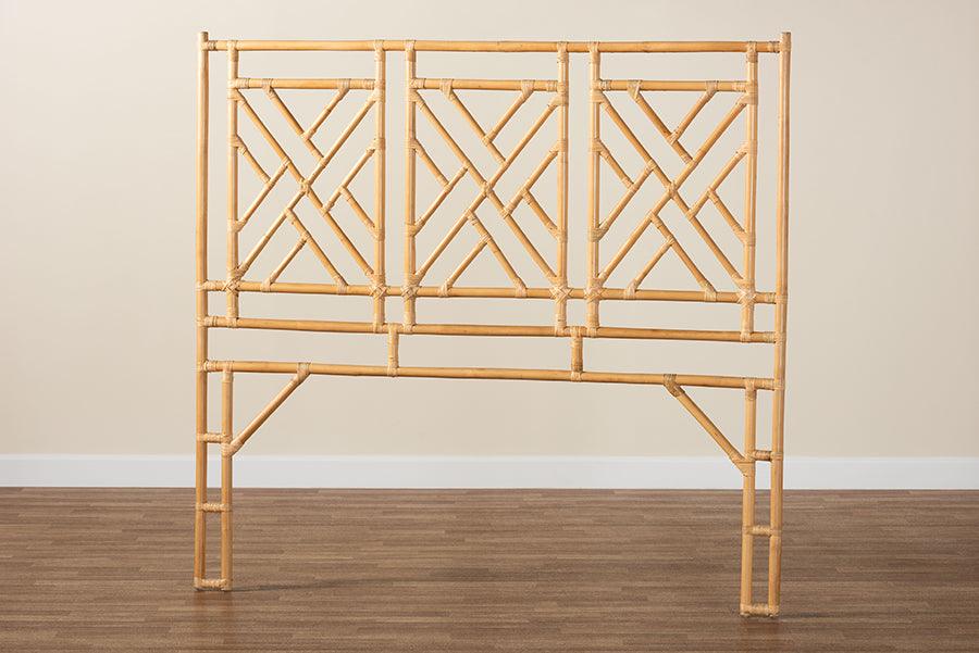 bali & pari Karavo Bohemian Natural Rattan King Size Standalone Headboard FredCo