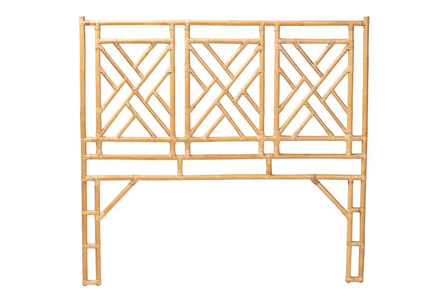 bali & pari Karavo Bohemian Natural Rattan Queen Size Standalone Headboard FredCo