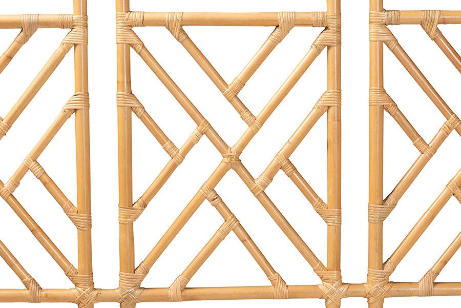 bali & pari Karavo Bohemian Natural Rattan Queen Size Standalone Headboard FredCo